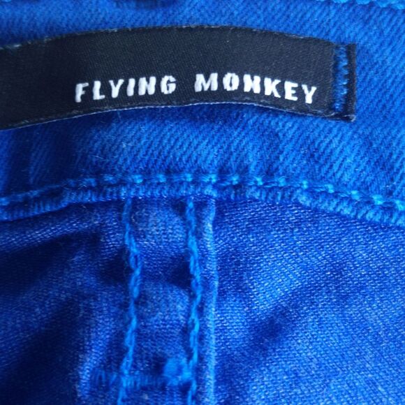 Flying Monkey vintage bright blue leggings/jeggings, Made in USA, (juniors) 9 - Picture 4 of 7